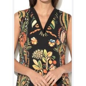 Desigual Christian Lacroix 38 US 4 Black Floral Butterfly Sheath Dress Office